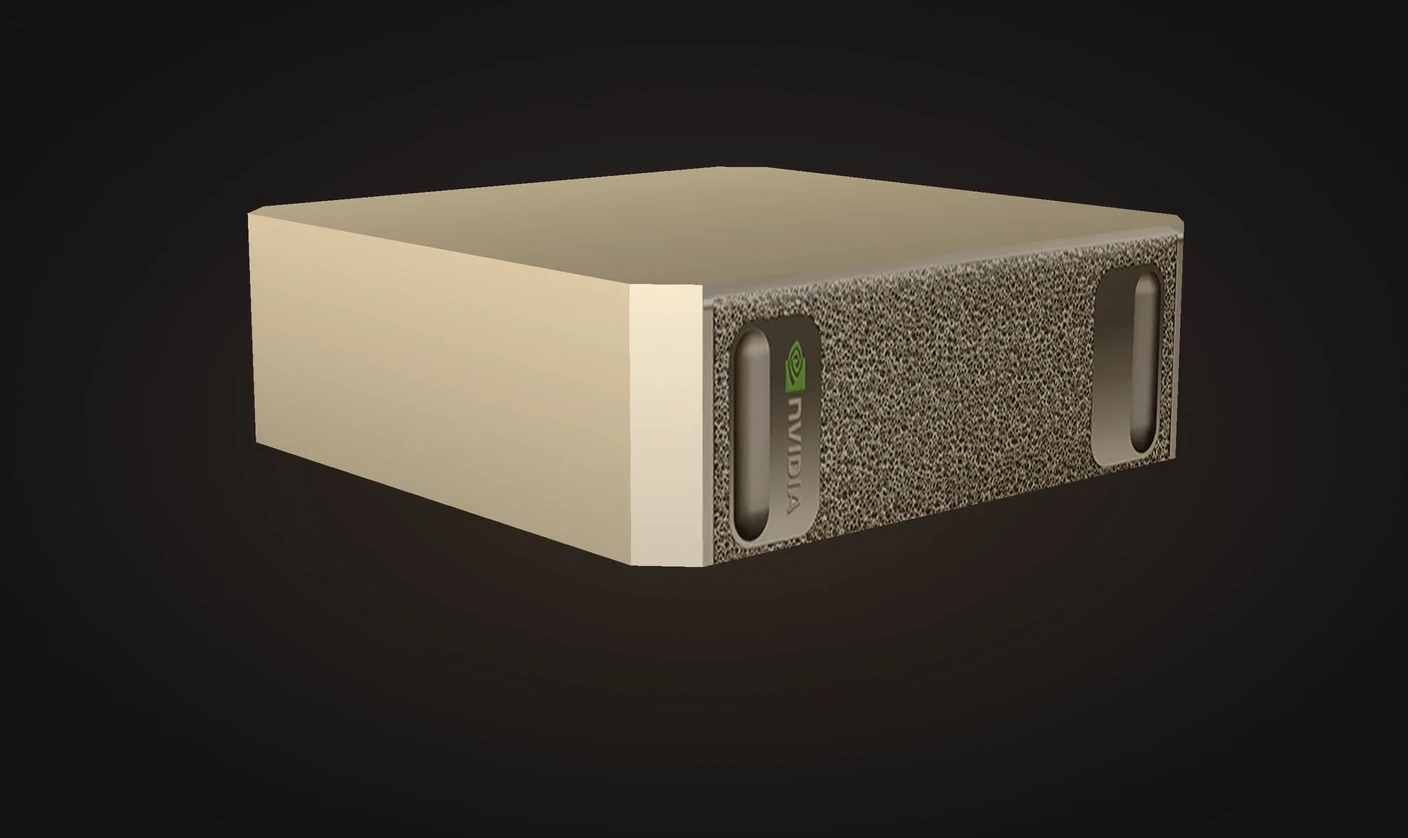 De NVIDIA DGX Spark, schuin van voren gezien